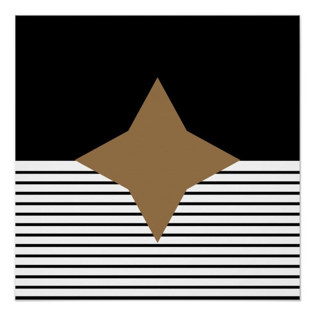 Poster Black White Op Art Diamant Brown (Devant)