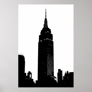 Poster Black & White Pop Art New York