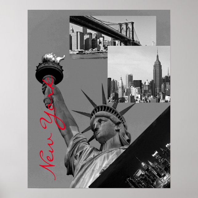 Poster Black & White Pop Art New York City (Devant)