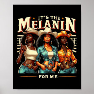 Poster Black Woman Retro C'est le Melanin pour moi Noir U
