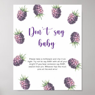 Poster Blackberry - Ne dis pas bébé