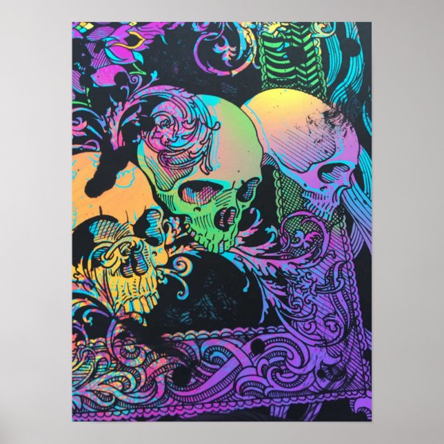 Poster Blacklight avec des tonnes de couleurs (Devant)