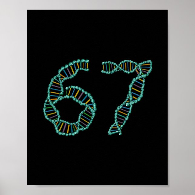 Poster Blague 67 Numéro Meme Réplication ADN Science Molé (Devant)