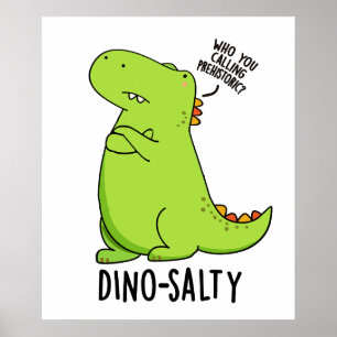 Poster Blague de dinosaure drôle Dino-salé