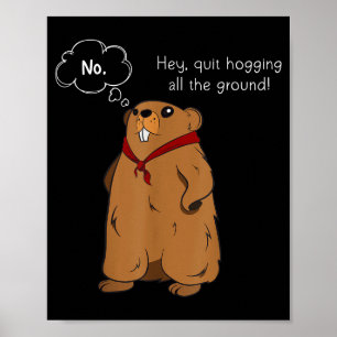 Poster Blague de marmotte drôle Citation de la journée de