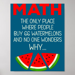 Poster Blague de professeur de maths drôle sur le calcul