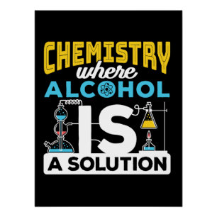 Poster Blague de solution drôle de chimie