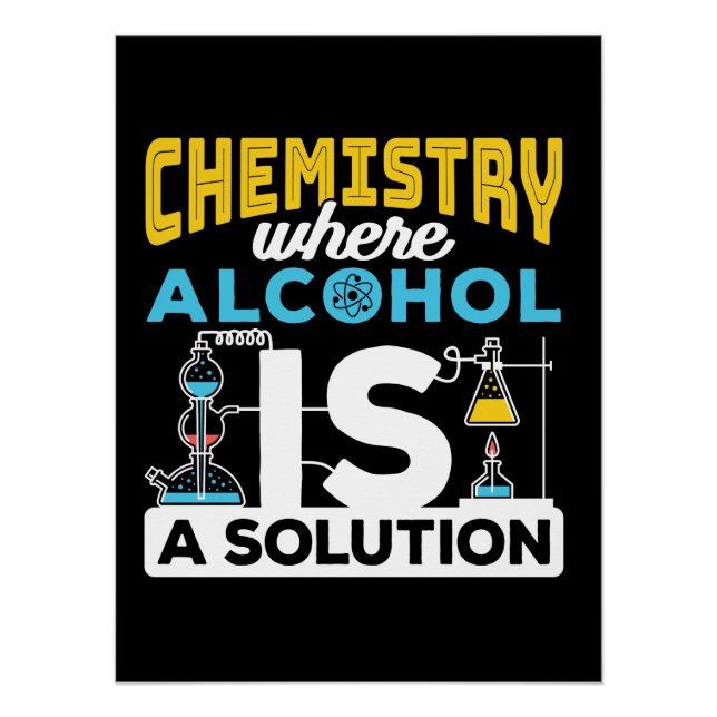 Poster Blague de solution drôle de chimie (Devant)