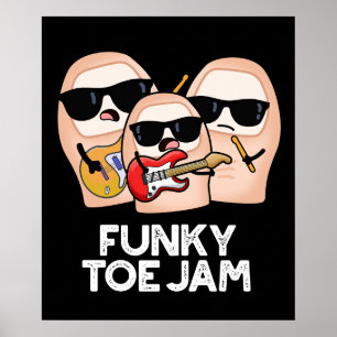 Poster Blague musicale funky sur les orteils Fond sombre 
