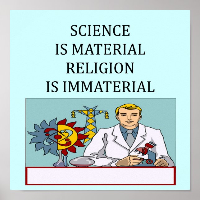 Poster blague science vs religion (Devant)