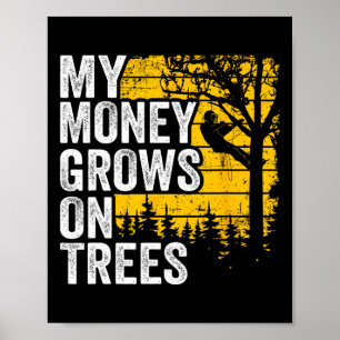 Poster Blagues d'arboriculteur Hommes grimpeur d'arbres M