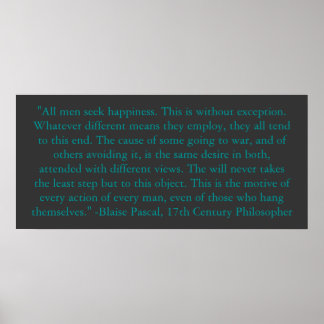 Poster Blaise Pascal sur le bonheur de l'homme