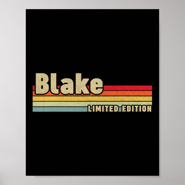 Poster Blake Nom du cadeau Anniversaire Personnalisé Funn (Devant)