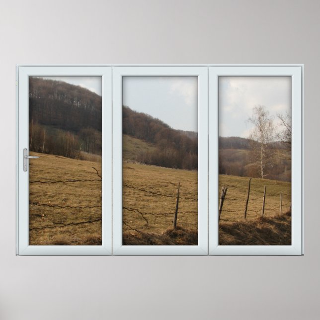 Poster Blanc 3 Volet Illustration Pays Automne (Devant)