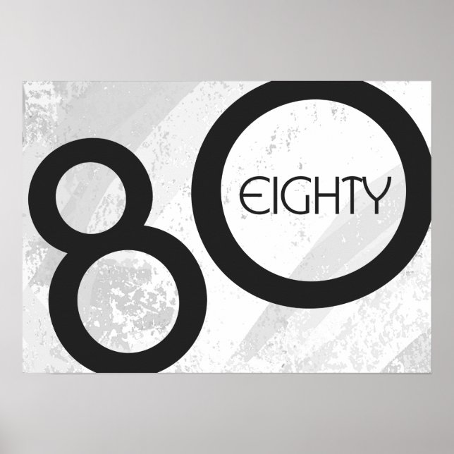 Poster Blanc 80 Décennie Anniversaire (Devant)