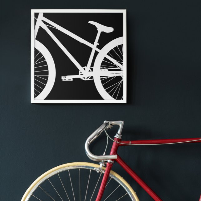 Poster Blanc Bike Silhouette Couleur personnalisée (Créateur téléchargé)