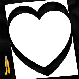 Poster Blanc clair 24" Love Heart Modèle Blank Mariage