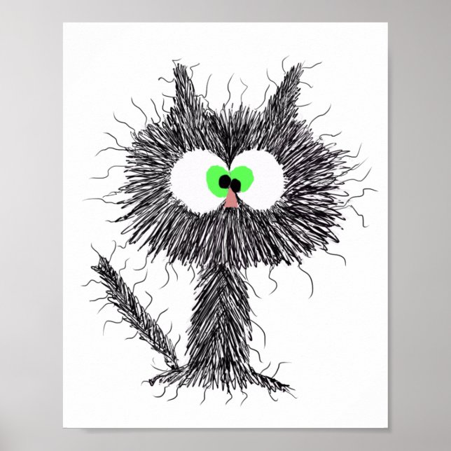Poster Blanc de chat confus (Devant)