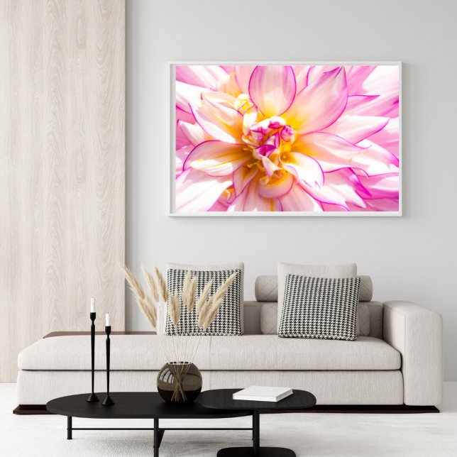 Poster blanc et rose Dahlia (Créateur téléchargé)