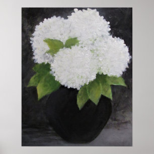 Poster BLANC HYDRANGEAS Imprimer, papier d'affiche de val