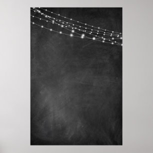Poster Blank Sign with Chalkboard and Light Strings: DIY