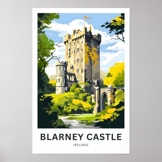 Poster Blarney Castle Ireland Travel Print (Devant)
