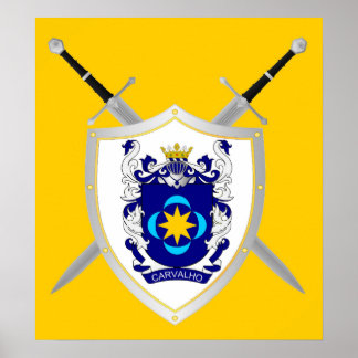 Poster Blason de la famille chêne