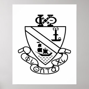 Poster Blason de Phi Chi Theta N&B