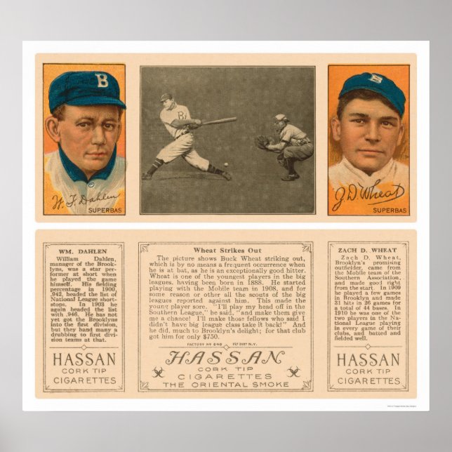 Poster Blé Strikes Out Dodgers Baseball 1912 (Devant)