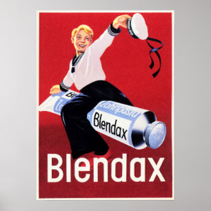 Poster BLENDAX dentifrice Smilor Boy Vieux Allemand