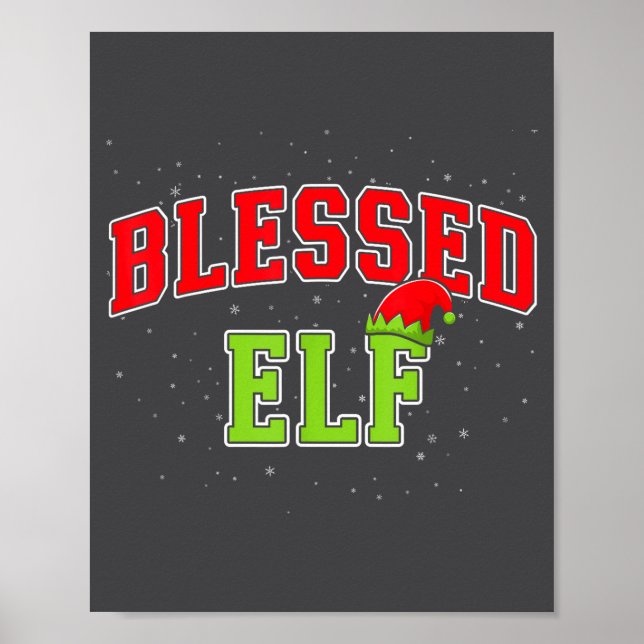 Poster Blessed Elf Christmas Family Matching Group Xmas  (Devant)