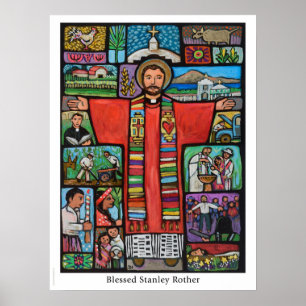 Poster Blessed Stanley Rother poste, premier martyr né au