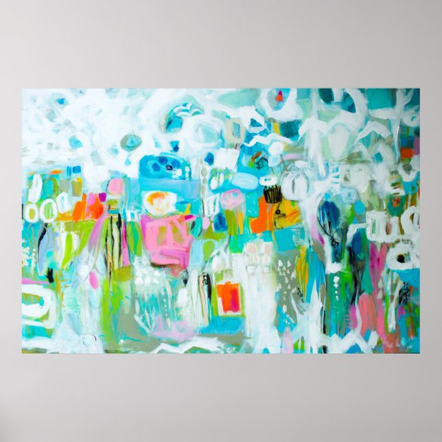 Poster Bleu Abstrait (Devant)