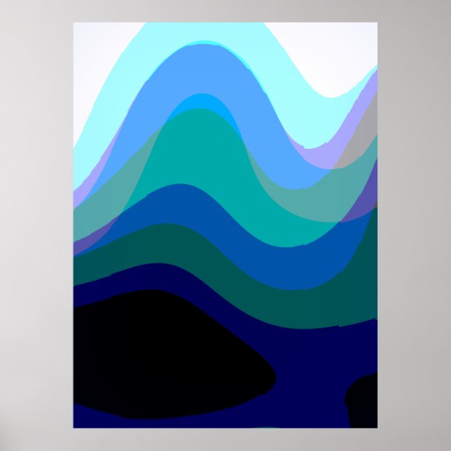 Poster Bleu Abstrait 303 - Art Super (Devant)