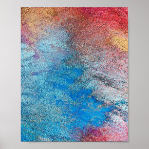 Poster Bleu abstrait Fun Aquarelle Art Waves Post unique