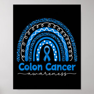 Poster Bleu arc-en-ciel Bleu Colon Sensibilisation au can