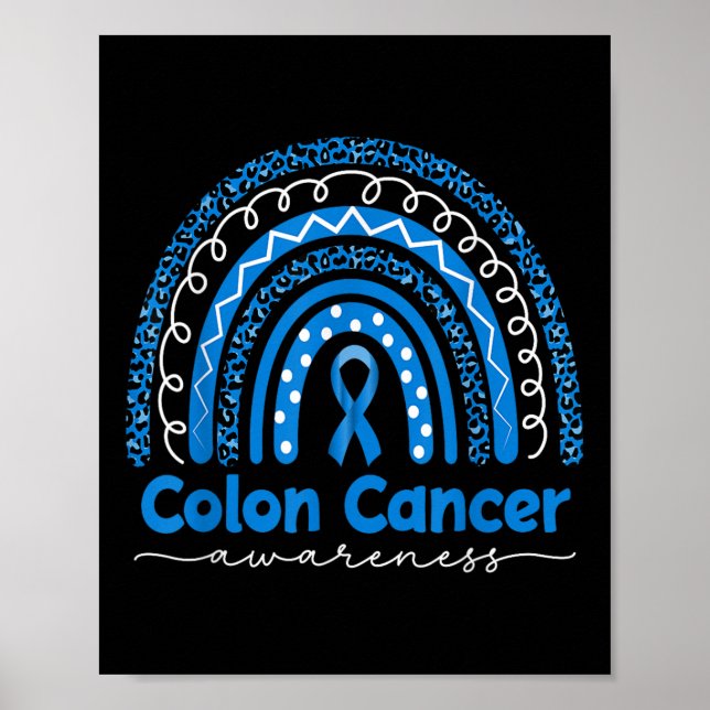 Poster Bleu arc-en-ciel Bleu Colon Sensibilisation au can (Devant)