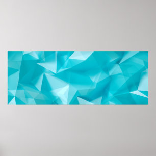 Poster Bleu, arrière - plan turquoise avec cristaux, tria