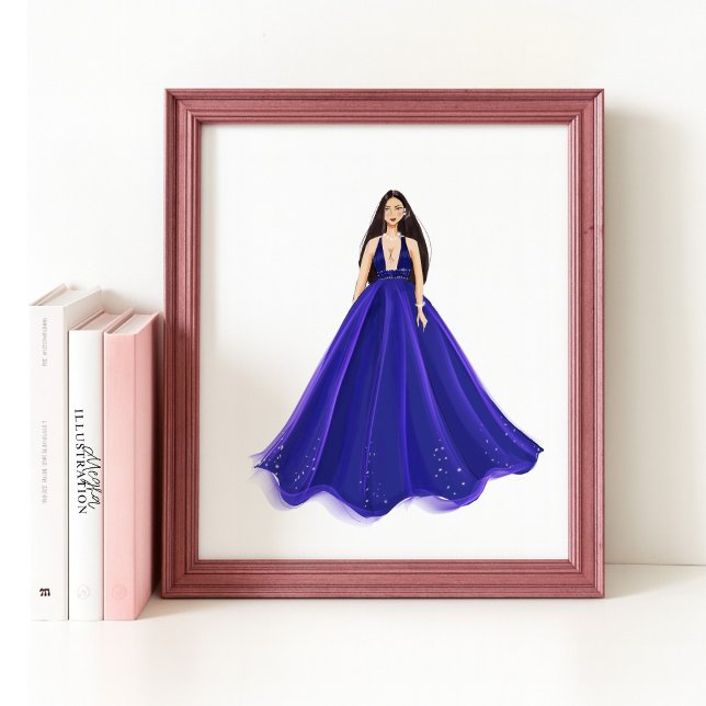 Poster Bleu, artisanat, illustration de mode (Créateur téléchargé)