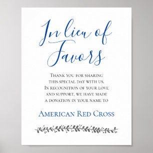 Poster Bleu Au Lieu De Faveurs Mariage De Dons De Charité