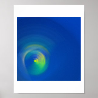 Poster Bleu Avec Un Coup De Pinceau Abstrait Jaune Clair