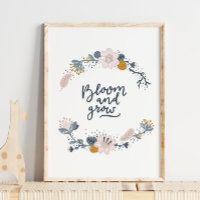 Poster bleu bébé en fleurs et croissance | Impress