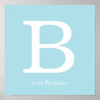 Bleu bébé pépinière Monogramme