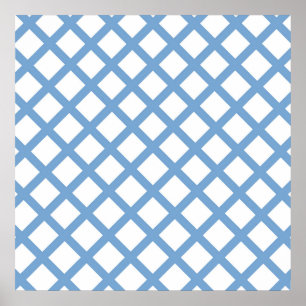 Poster Bleu Blanc Arlequin Diamond Motif