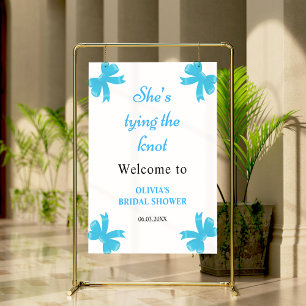 Poster Bleu Bow Elle Attache La Fête des mariées Du Noeud