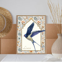 Bleu Bruant Fleur sauvage Ornat Personnalisé