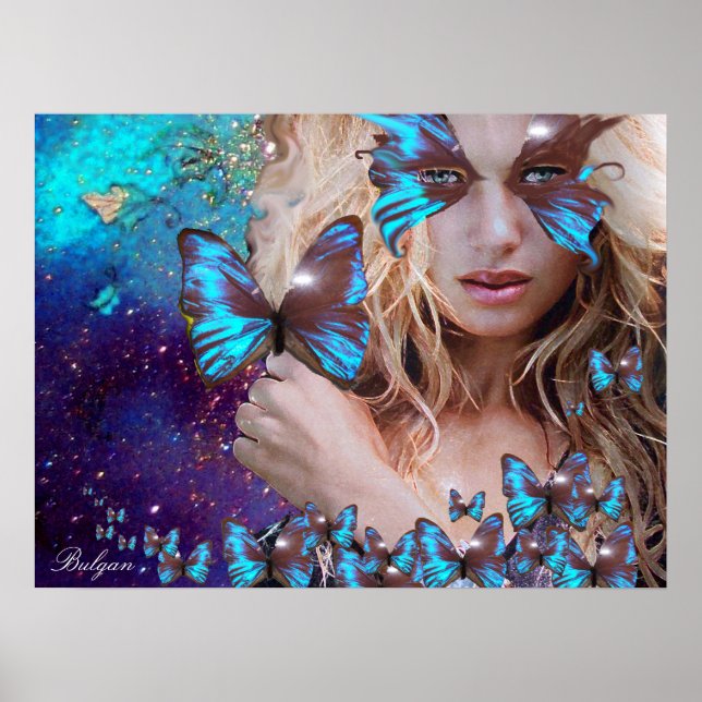 POSTER BLEU BUTTERFLY (Devant)