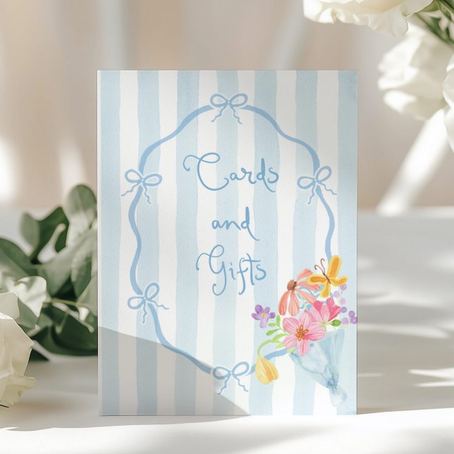 Poster Bleu Cartes et cadeaux floral fantaisie (Créateur téléchargé)