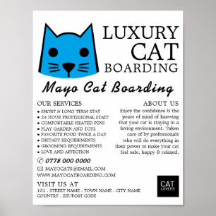 Poster Bleu Chat, Embarquement de chats, Publicité de la 