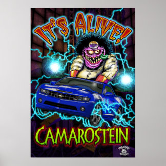 Poster bleu Chevy Camaro SS